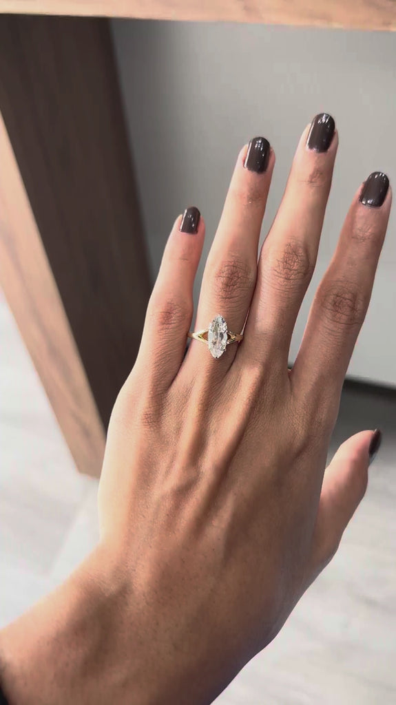 moval old mine cut lab diamond engagement ring euro shank video