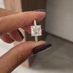 Step cut asscher lab diamond cathedral engagement ring video