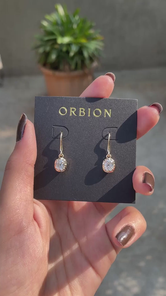 Cushion moissanite dangle drop earrings video