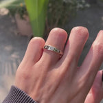 Worn on hand view celestial starburst lab diamond wedding band
