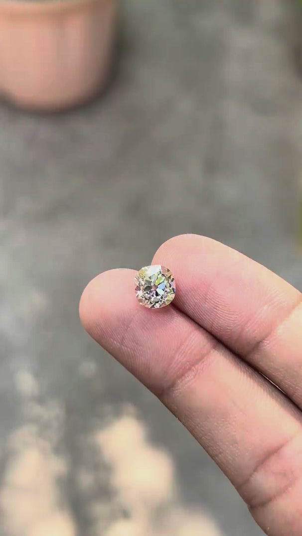 2.70 CT Cushion cut lab grown diamond Loose, antique old mine cut video