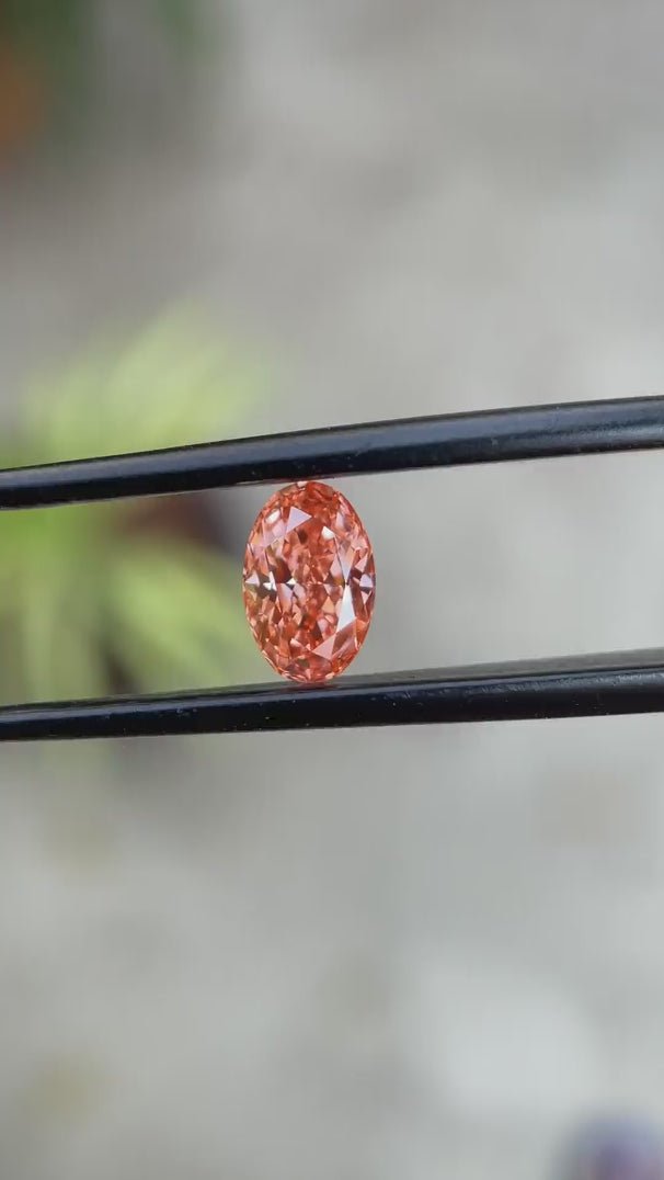 Intense pink oval lab diamond 0.73 ct loose stone