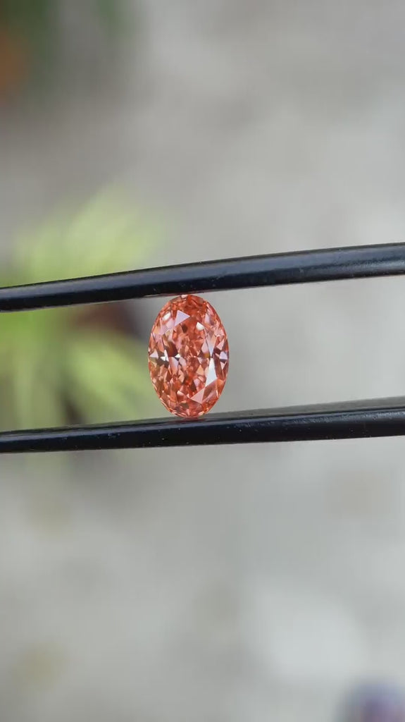 Intense pink oval lab diamond 0.73 ct loose stone