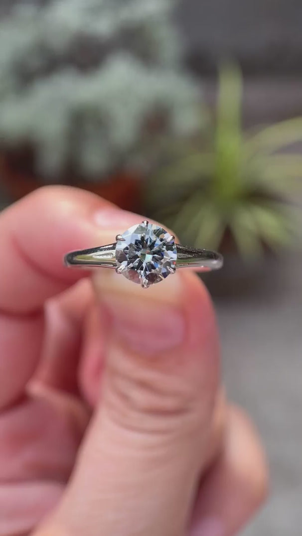 Round grey moissanite ring elegant everyday style video