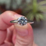 Round grey moissanite ring elegant everyday style video