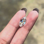 3 CT Moval shaped lab grown diamond, antique old mine cut, colorless loose stone