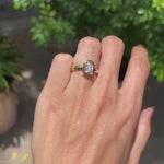 Chunky Bezel Champagne Moissanite Ring, Thick Band, OMC Elongated Cushion, 14k Yellow Gold video