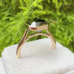 Black emerald cut moissanite ring yellow gold video