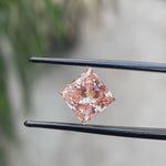 Intense pink princess cut lab diamond 5 ct loose stone