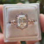 Video of showcasing detailed craftsmanship and elegant rose gold setting.