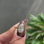 Floating style oval lab diamond engagement ring top view video