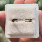Video of pave open cuff minimalist stacking wedding band