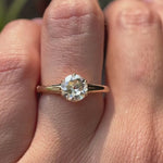 Off white old european cut moissanite vintage ring yellow gold video