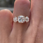 Cushion moissanite three stone ring video