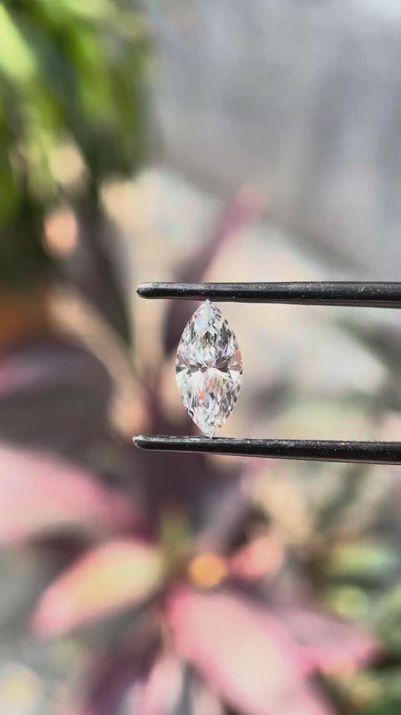 Marquise cut warm color lab grown diamond video