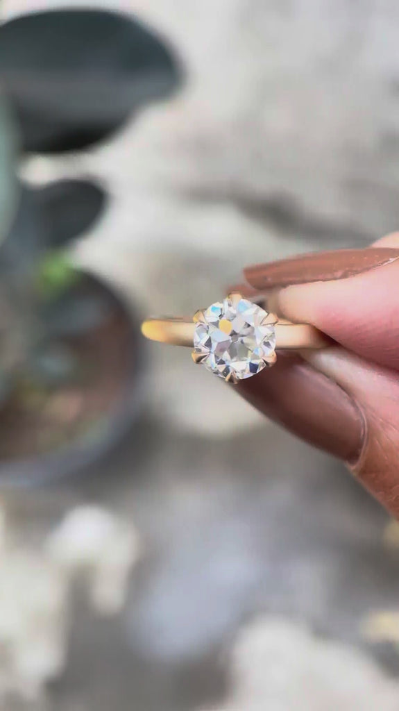 Georgian style vintage inspired solitaire ring with round center stone video