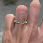 Nature leaf vine open cuff stacking band 10k yellow gold video