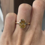 Luxury oval cut moissanite ring polished yellow gold video