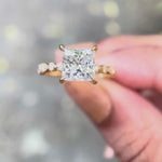 Yellow gold art deco princess cut engagement ring video