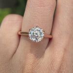 Old European Cut round lab diamond cathedral ring rose gold video