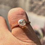 old mine cut cushion moissanite dainty ring rose gold matt finish video