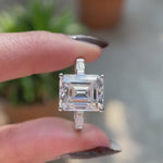 5 CT Big solitaire emerald cut moissanite ring white gold video