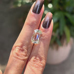 Off white elongated cushion lab grown diamond 4 ct antique old mine cut stone