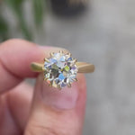 Rotating video of Old European cut moissanite solitaire ring