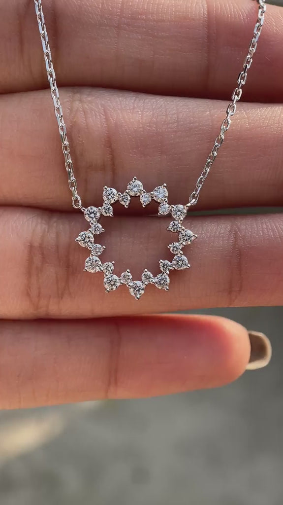 Elegant lab diamond circle chain necklace for daily wear video