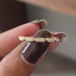 Hexagon moissanite dainty wedding band video