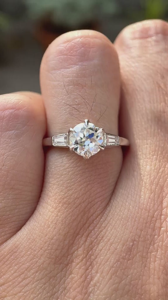OEC moissanite three stone engagement ring white gold video