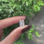 4.30 CT Elongated cushion colorless moissanite, antique old mine cut, bar culet video