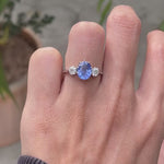 Three stone sapphire and old European cut diamond engagement ring video