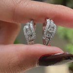 White gold lab diamond wedding hoop earrings video