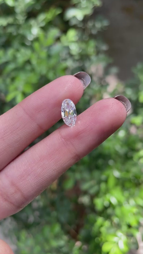 1.50 Ct Old mine cut oval moissanite, antique cut loose stone video