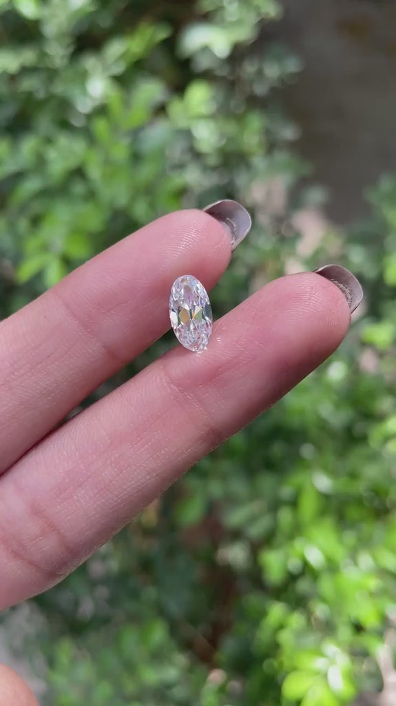 1.50 Ct Old mine cut oval moissanite, antique cut loose stone video