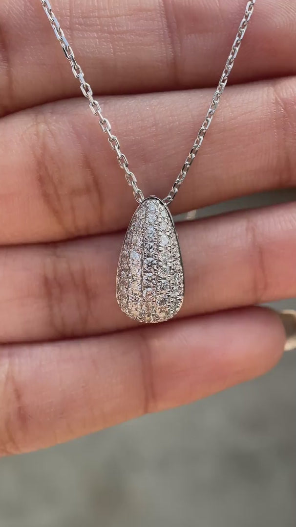 Lab grown diamond drop pendant necklace minimal design video