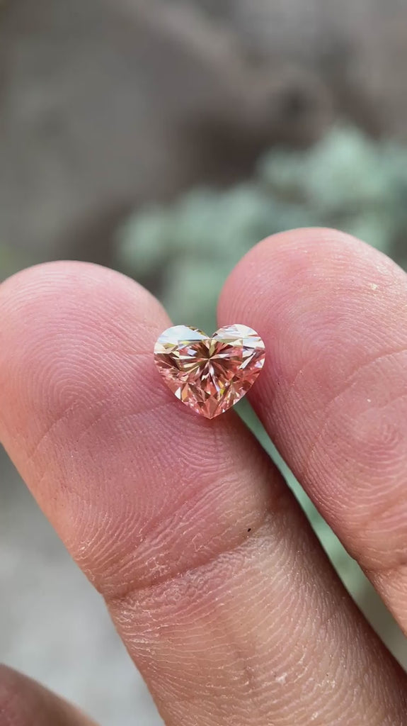Vivid pink heart cut lab diamond 2 ct with brilliant sparkle