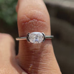 Handcrafted oval moissanite solitaire ring white gold video