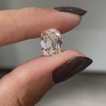 Colorless elongated cushion lab diamond 4 ct antique cut no culet gemstone