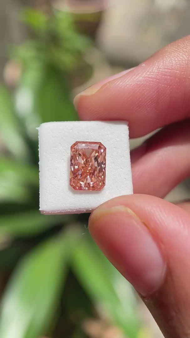 Radiant cut pink loose lab diamond 1.70 ct video