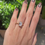 Elongated Cushion Lab Diamond Milgrain Bezel Ring, OMC, 10k Yellow Gold 