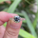 1.70 CT grey moissanite vintage engagement ring
