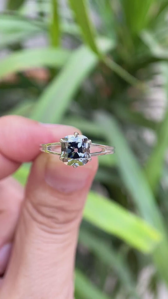 1.70 CT grey moissanite vintage engagement ring