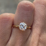 Compass setting cushion moissanite solitaire ring on hand video