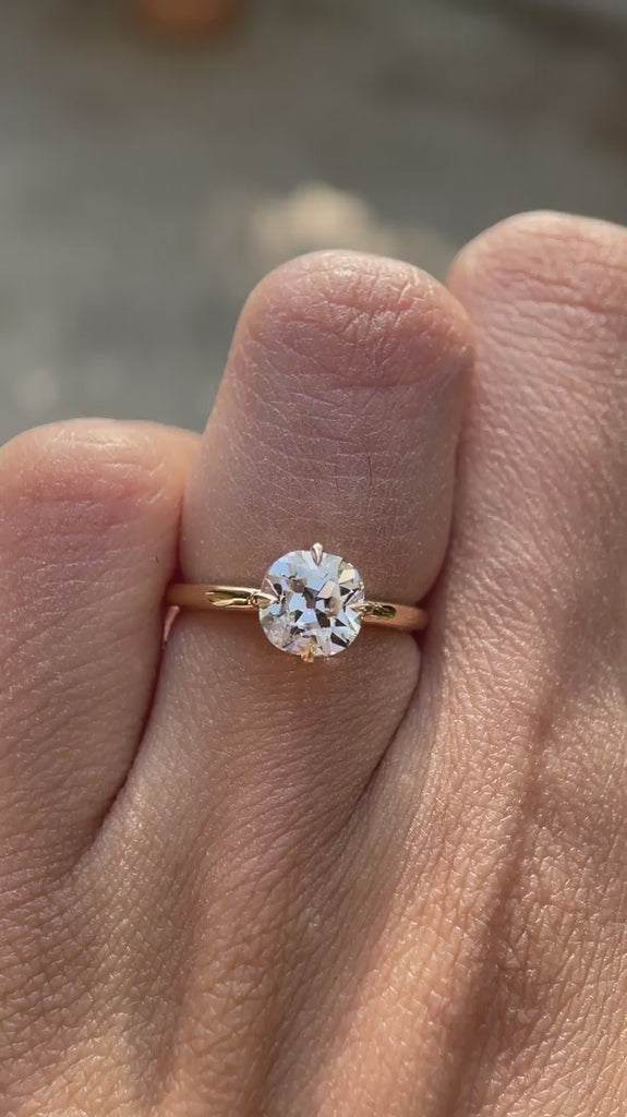 Compass setting cushion moissanite solitaire ring on hand video