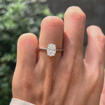 Oval lab diamond solitaire engagement ring on hand video