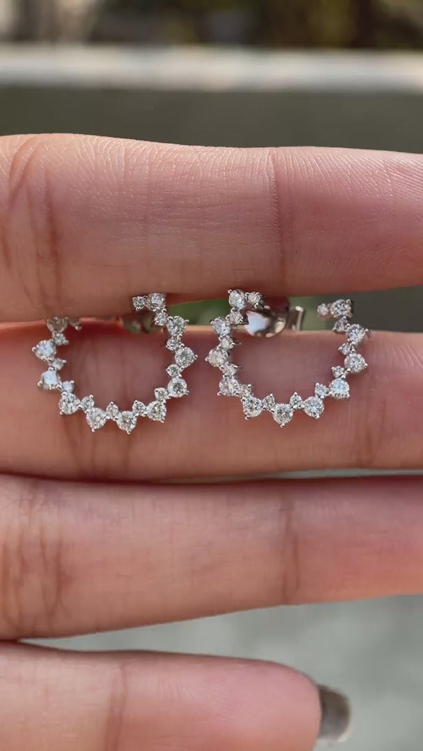 open circle lab grown diamond earrings gold