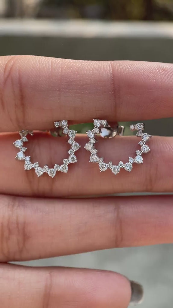 open circle lab grown diamond earrings gold