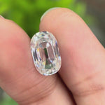 elongated cushion old mine cut moissanite rotating showing sparkle
